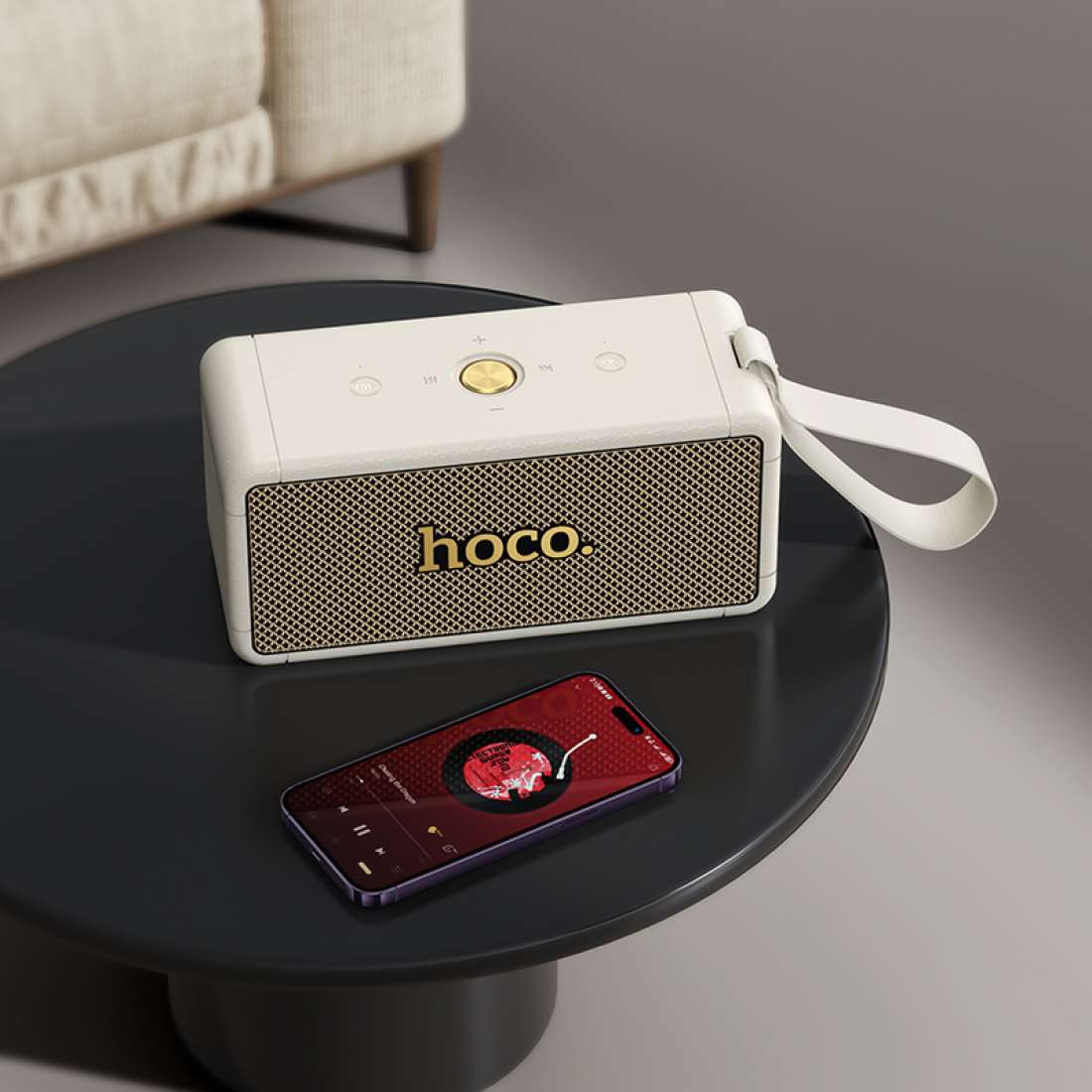 Parlante Inalambrico Bluetooth Hoco Ht1 Max 20w Fm Aux Blanco – imagen 2