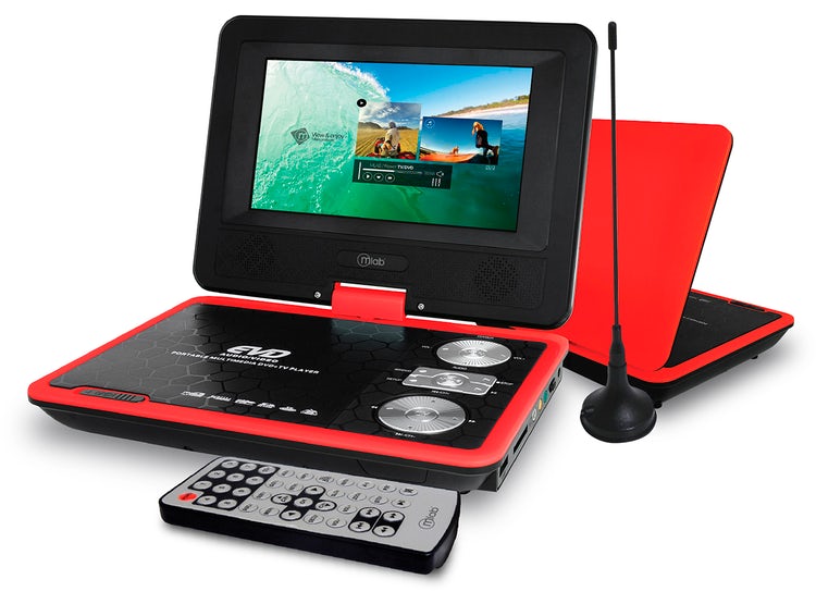 Dvd Portátil Con Tv Microlab 7" + Funda Protectora Rojo – imagen 2