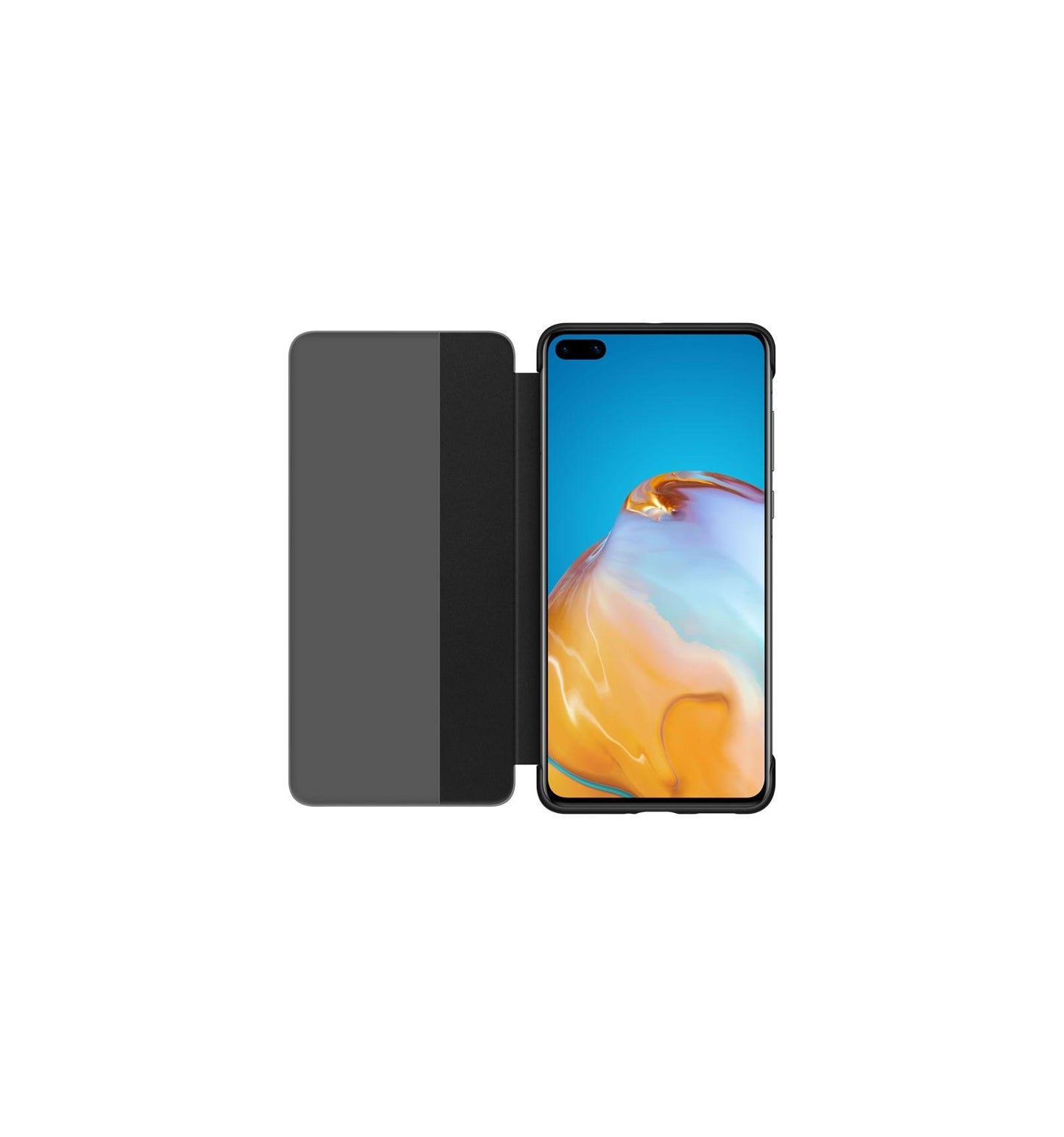 Huawei P40 Carcasa Flip Cover Inteligente Original Negro – imagen 2