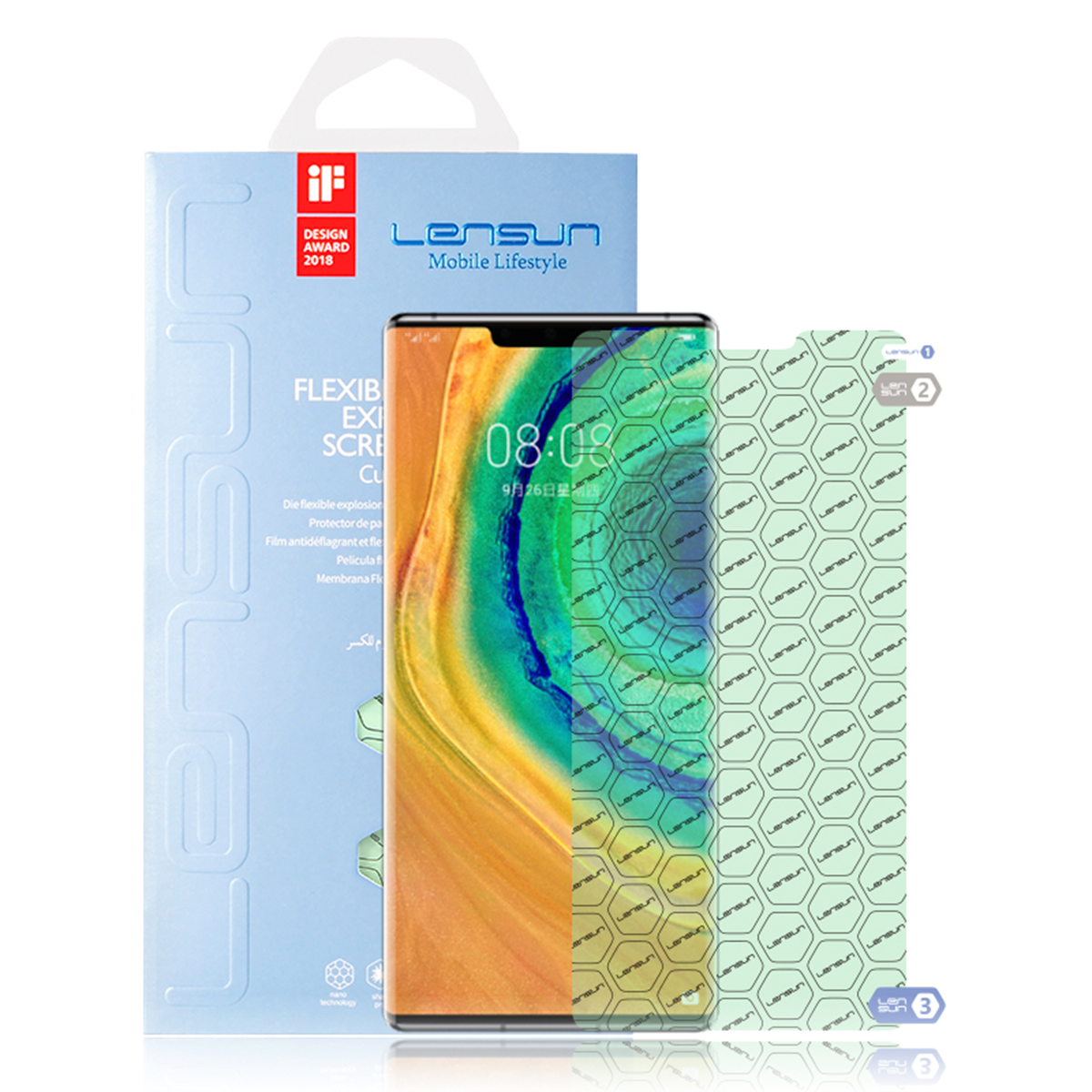 Huawei Mate 30 Pro Lamina Nanotech Lensun Full Cover