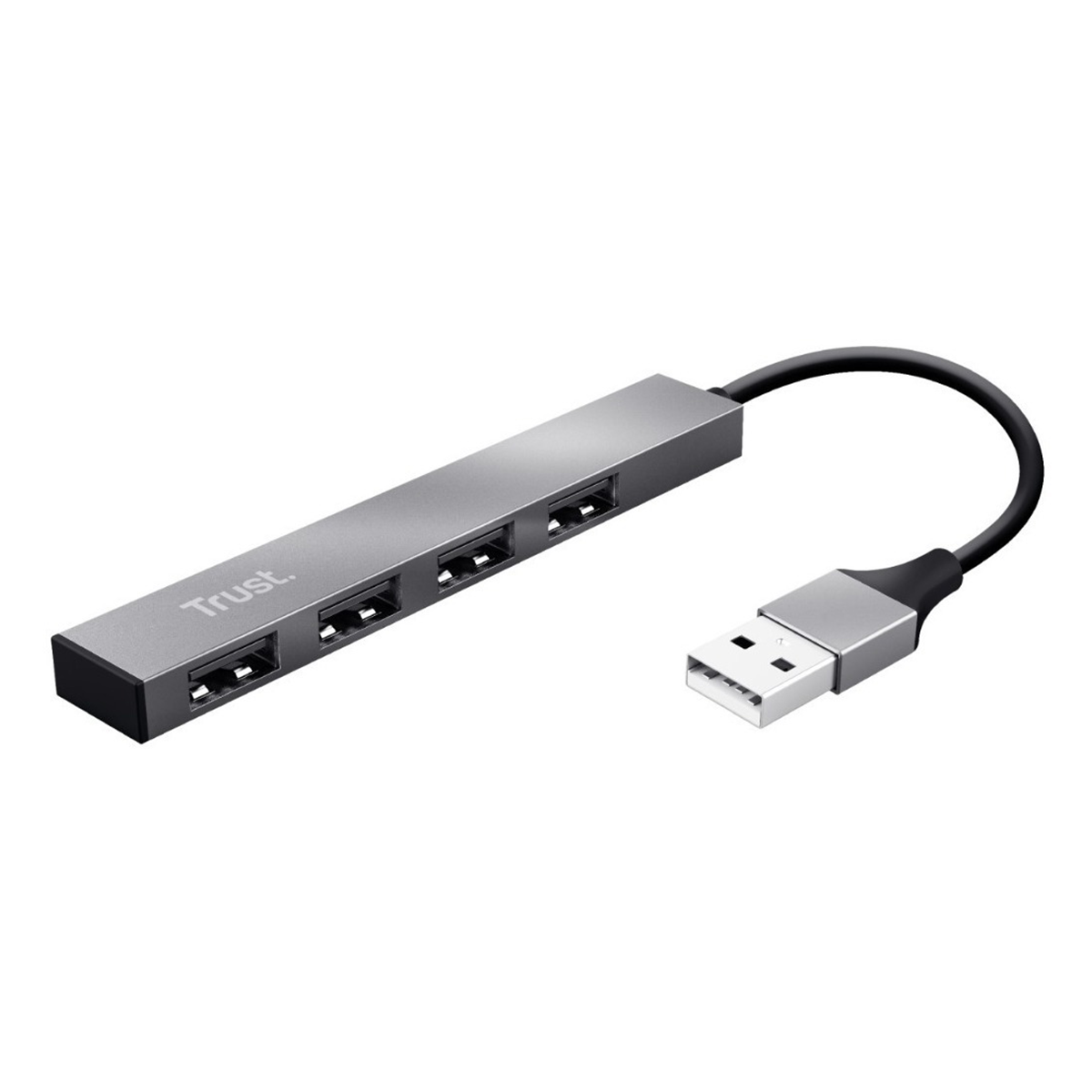 Hub Mini Usb 2.0 Trust Halyx 4 Puertos Metalico Gris