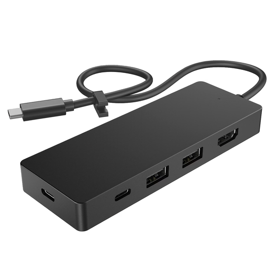 Adaptador Hub Travel Hp G3 Tipo C 5 en 1 Negro