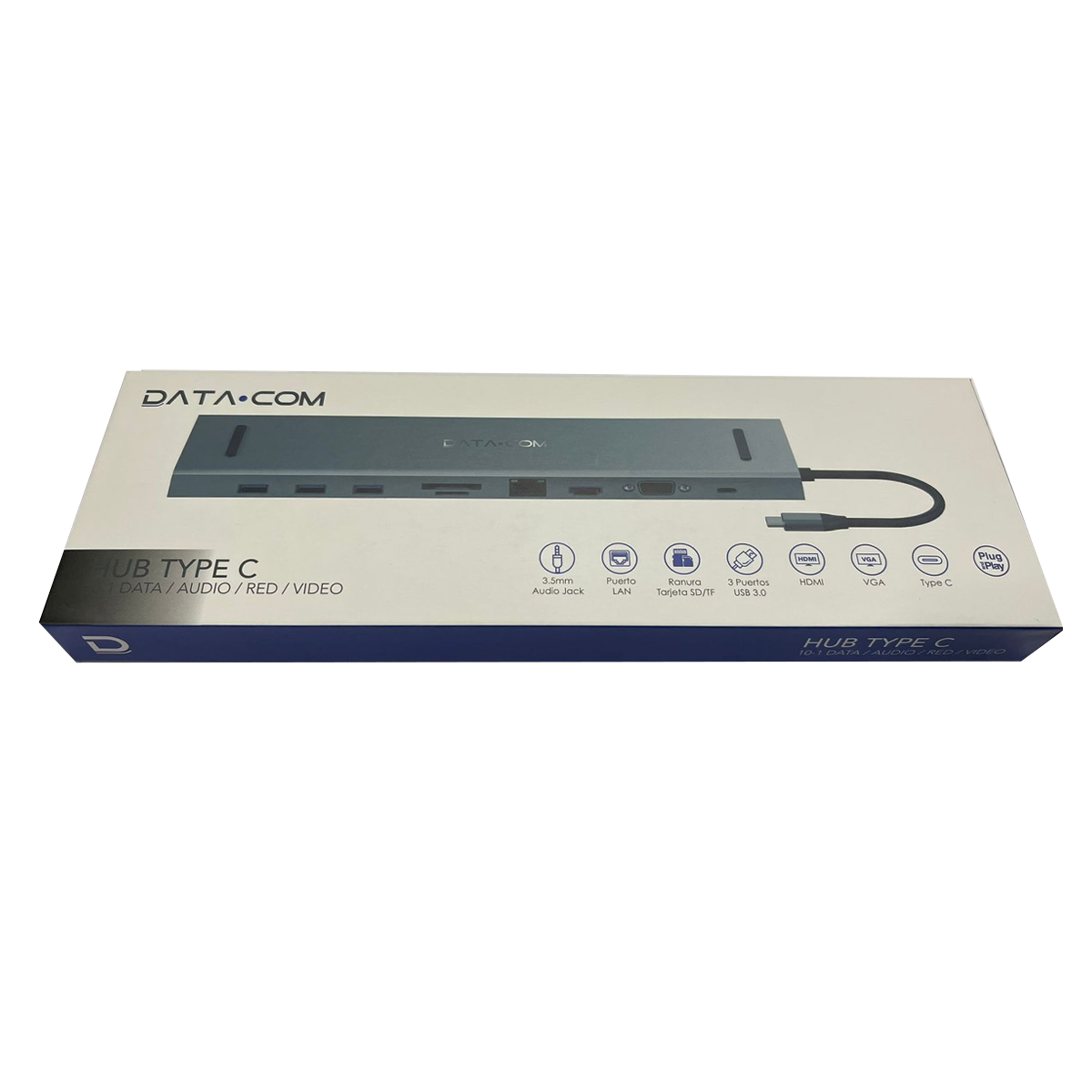 Adaptador 10 en 1 Tipo C Usb 3.0 Hdmi Vga Rj45 3.5mm Jack Gris – imagen 2
