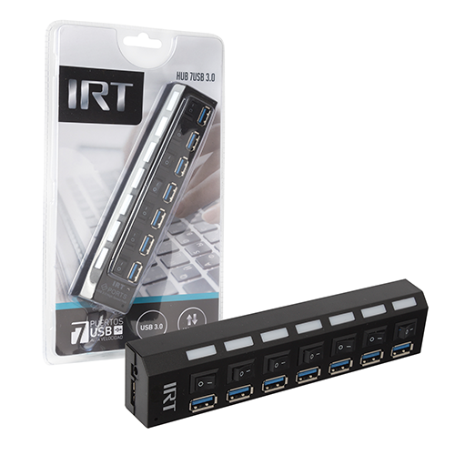 Hub 7 Puertos 3.0 Multi Usb Indicador Luz Irt