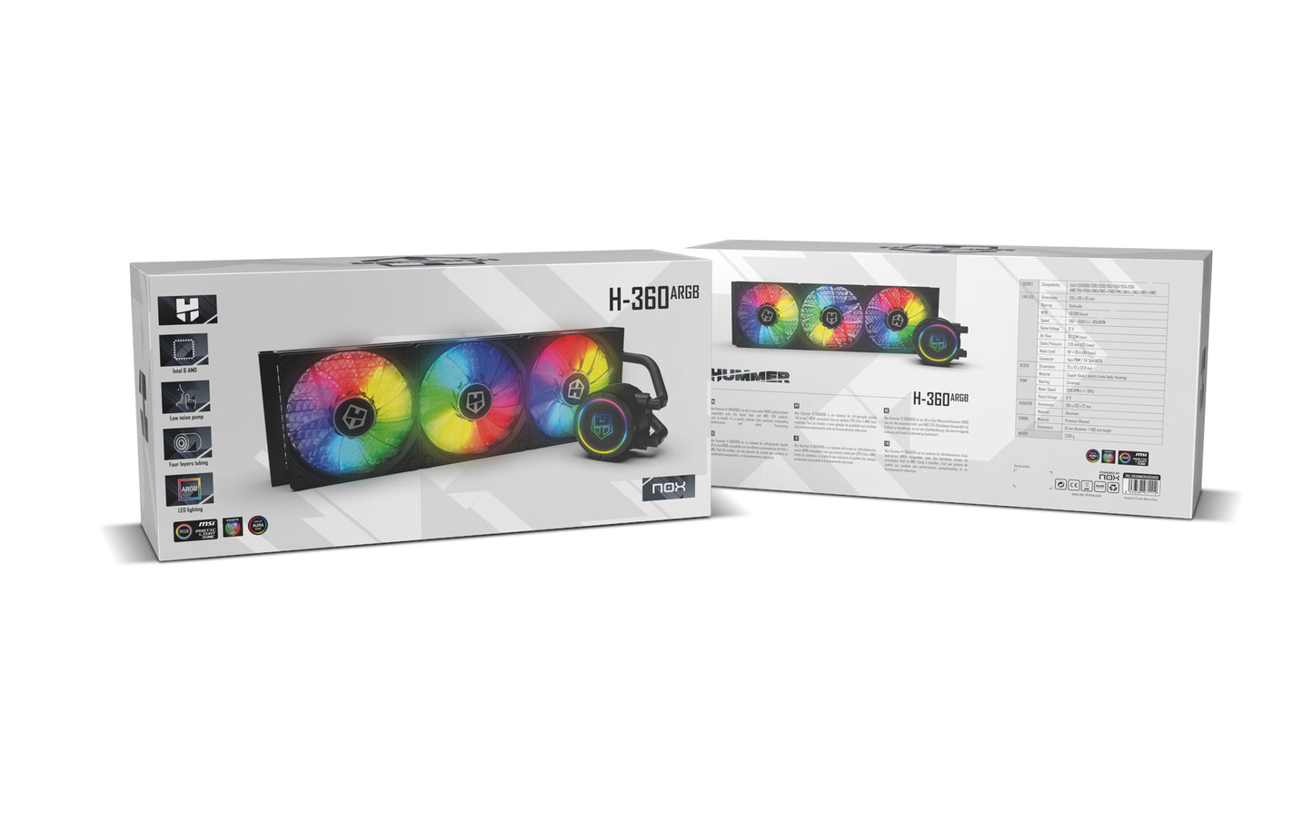Refrigeración Líquida Nox H-360 Argb Negro – imagen 5