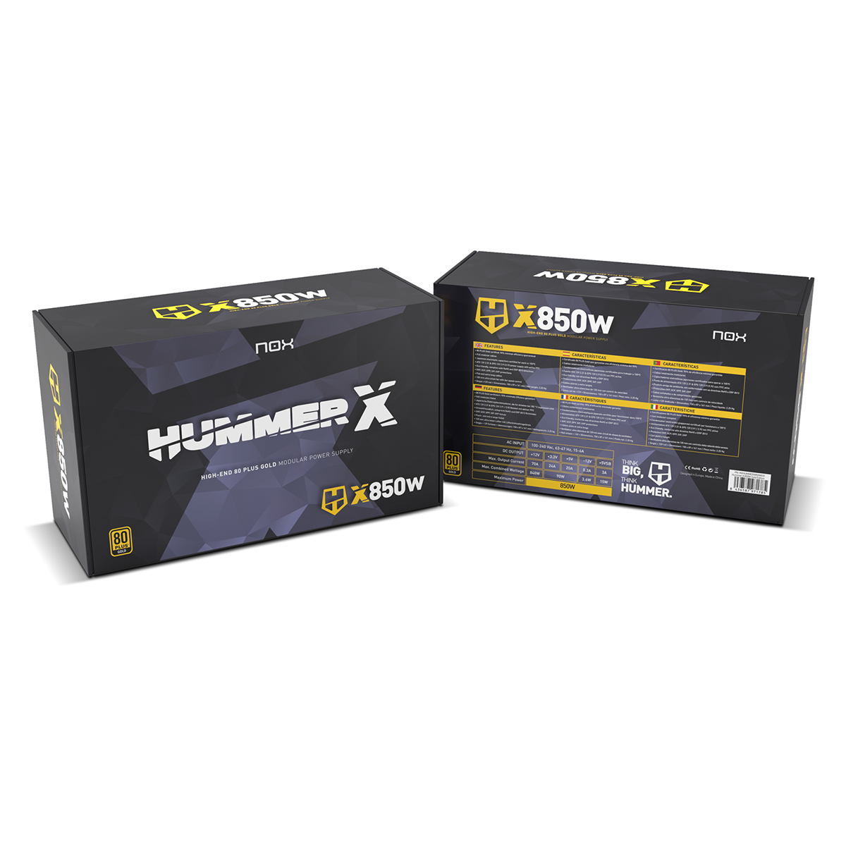 Fuente de Poder Nox Hummer X 850W Modular 80+ Gold