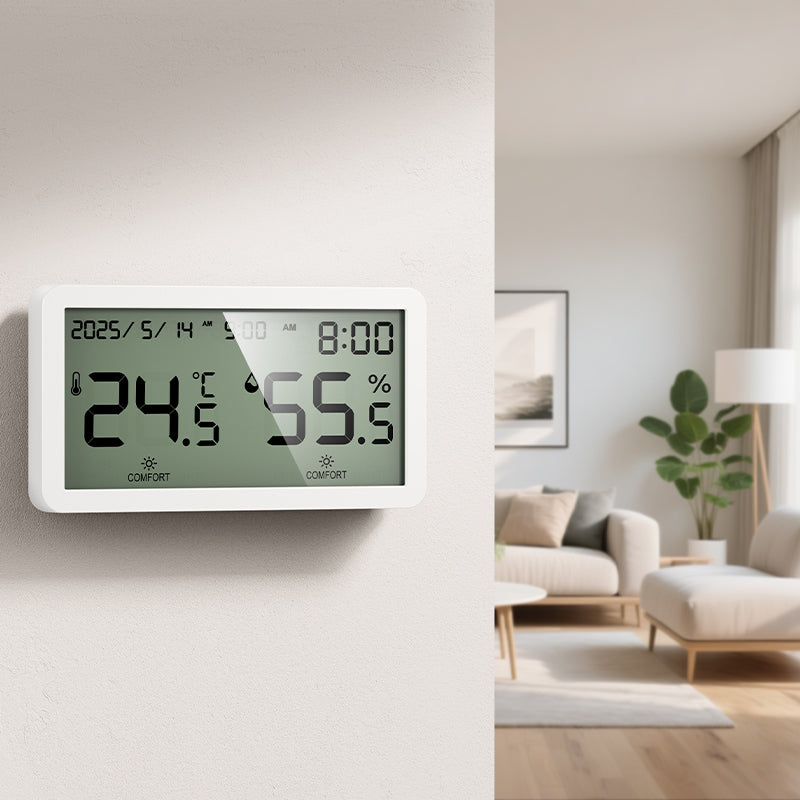 Higrotermometro Interior Con Reloj Hoco Hx42 Blanco – imagen 2