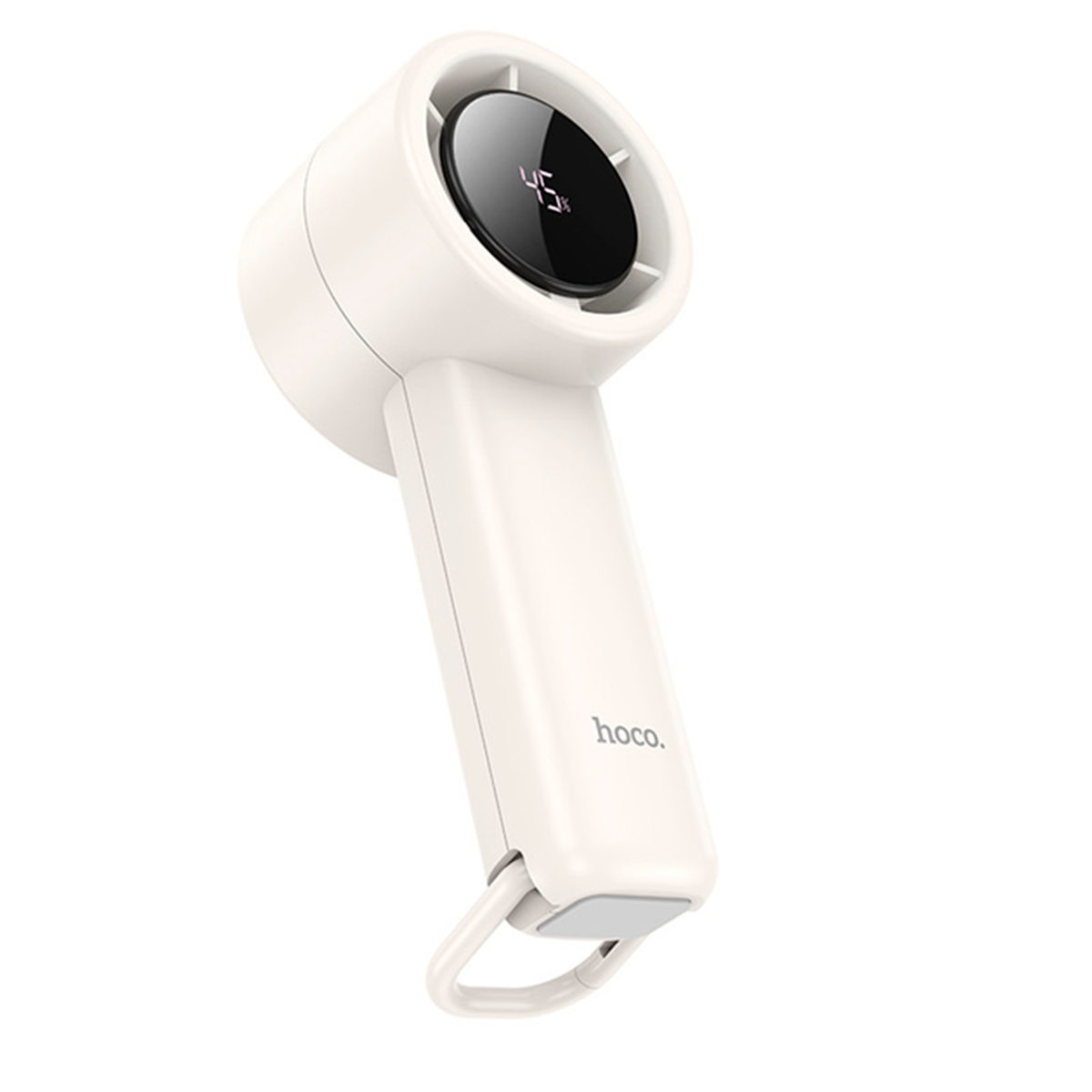 Ventilador Mini Pantalla Led Recargable De Mano Hoco Hx63 Blanco – imagen 2
