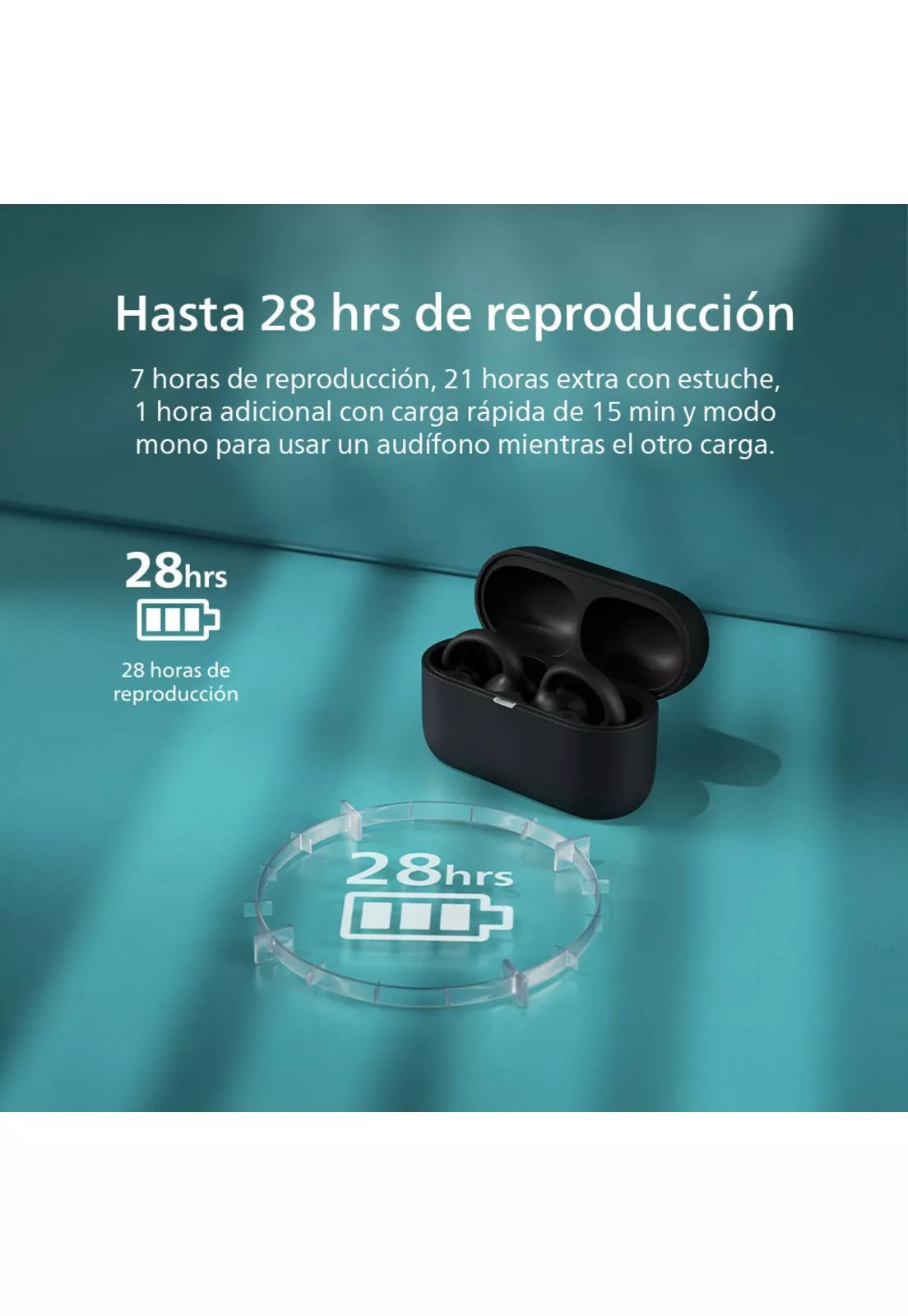 Audífonos Clip Ear Bluetooth Philips Taq2000 Negro – imagen 3
