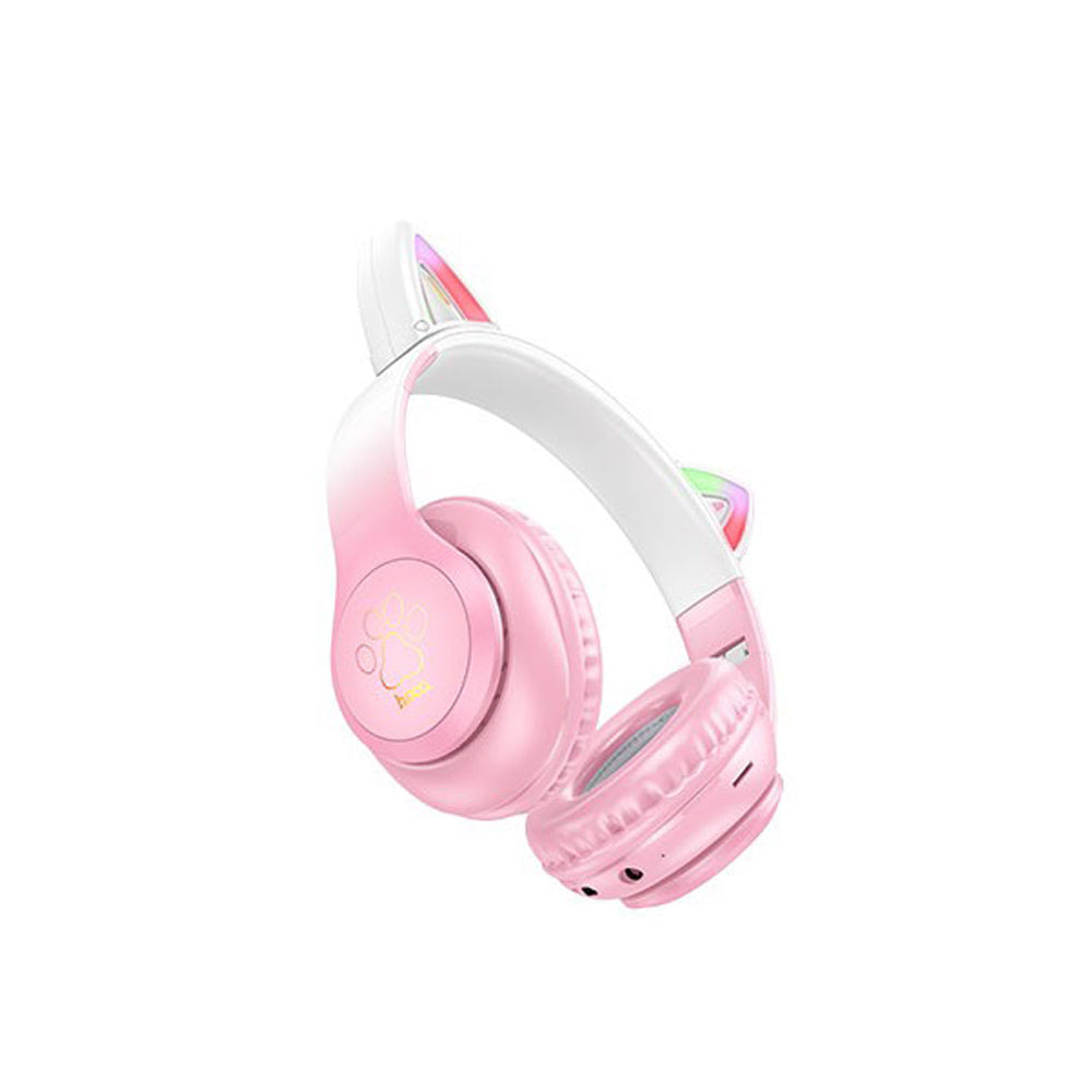 Audifonos Bluetooth Hoco W42 Cat Rosado – imagen 2