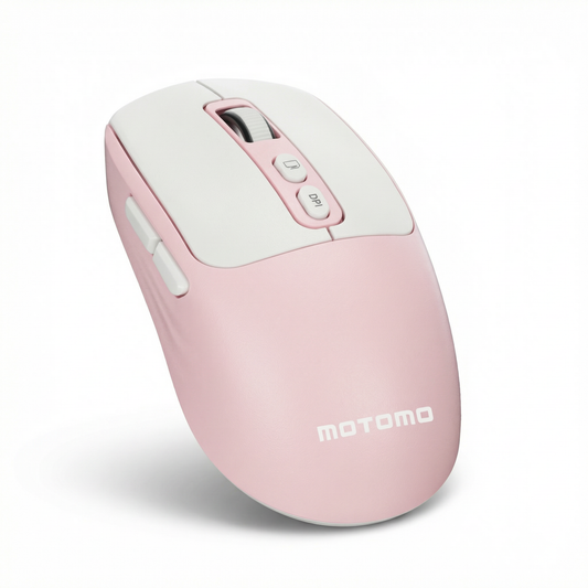 Mouse Inalambrico Dual Modo Bluetooth Motomo Mo-b014 2200 Dpi Rosa