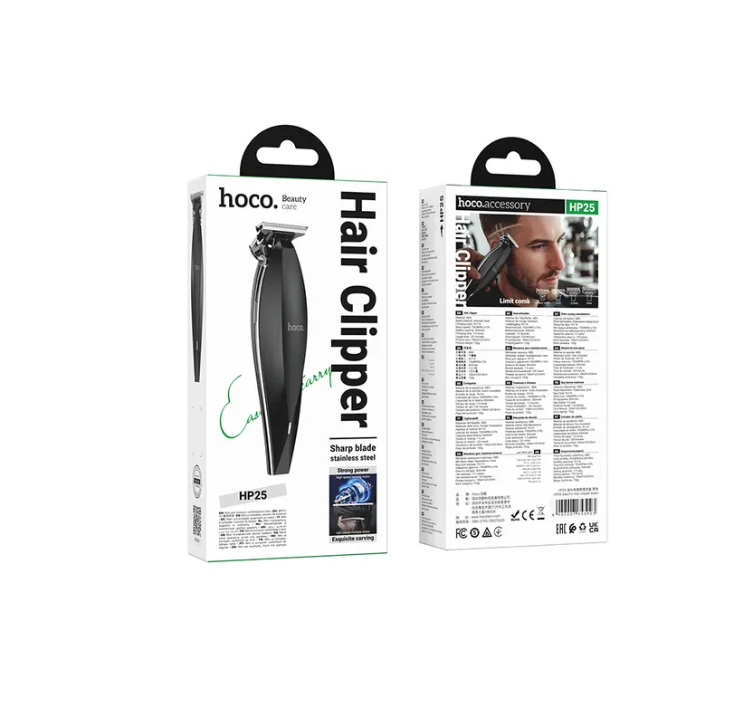 Cortadora de Pelo Inalámbrica Hoco HP25 7000 rpm Recargable USB-C Negra - vista 2