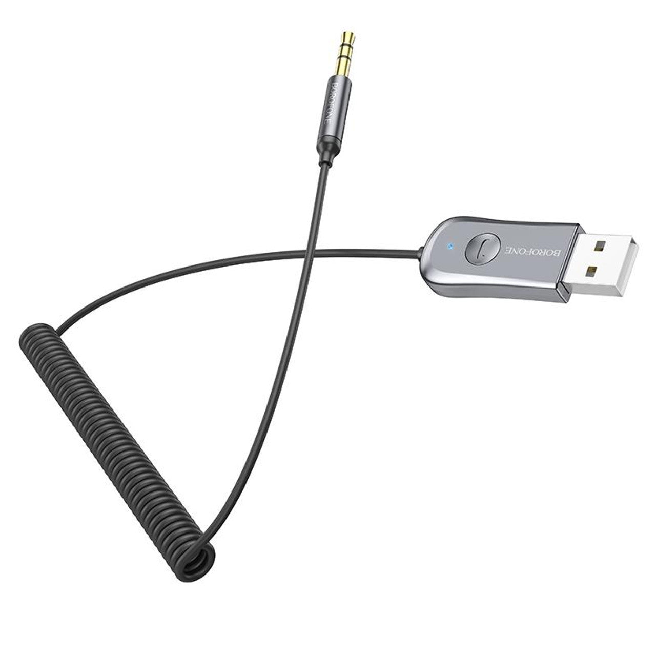 Receptor Bluetooth Auto Borofone Bc44 Usb A Auxiliar 3.5mm Gris – imagen 5
