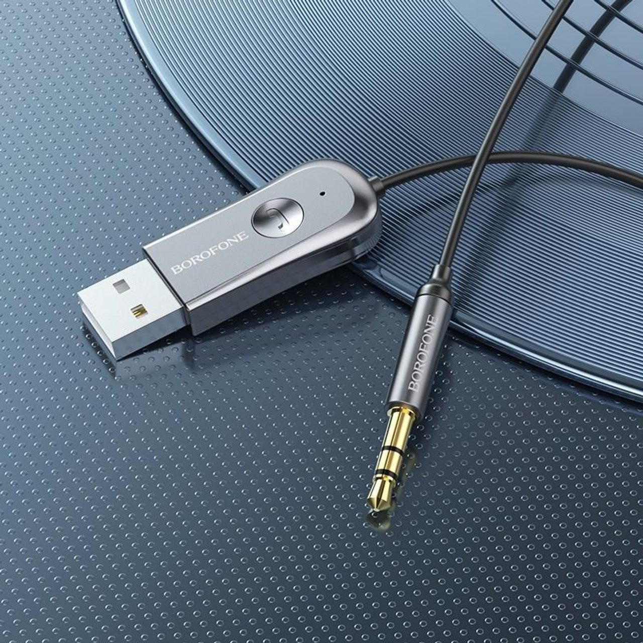 Receptor Bluetooth Auto Borofone Bc44 Usb A Auxiliar 3.5mm Gris – imagen 4