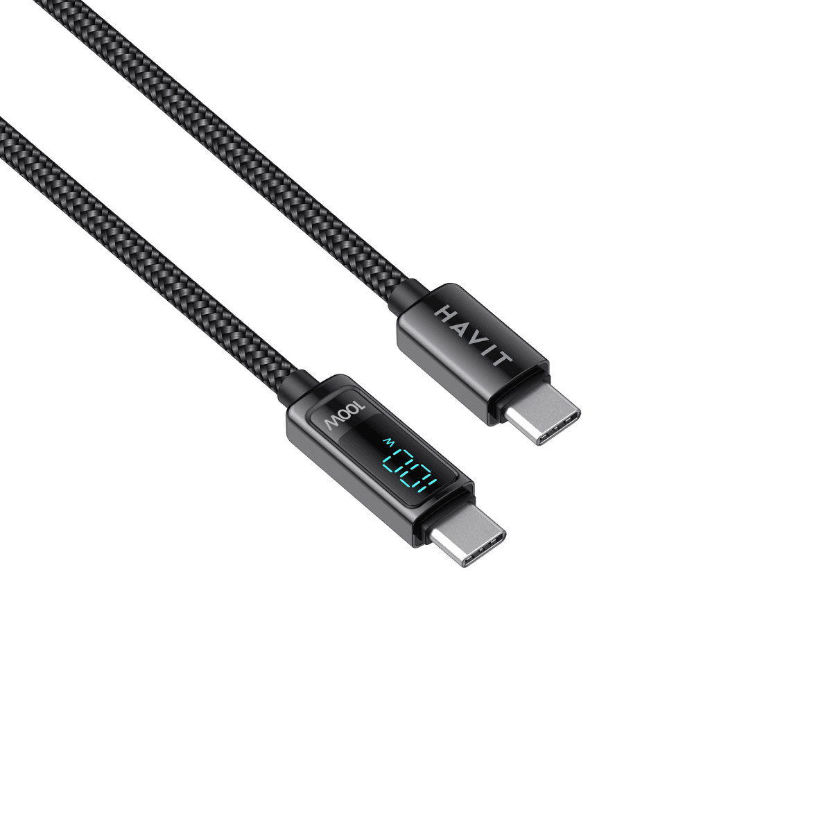 Cable Havit Cb6247 Tipo C a Tipo C 2 Metros 100w Negro – imagen 2