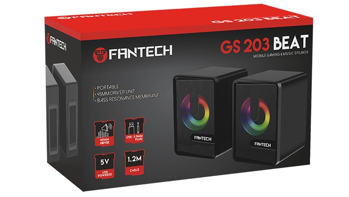 Parlantes Gamer Fantech Beat Gs203 Rgb Negro – imagen 2