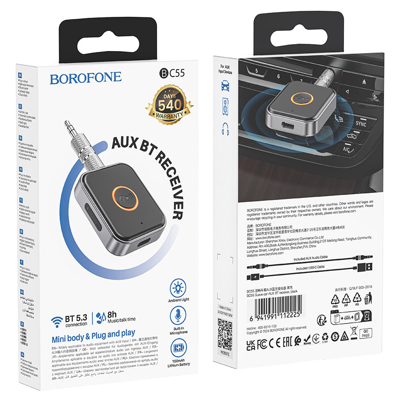 Transmisor Receptor Inalambrico Bluetooth Auto Borofone Bc55 Negro – imagen 3