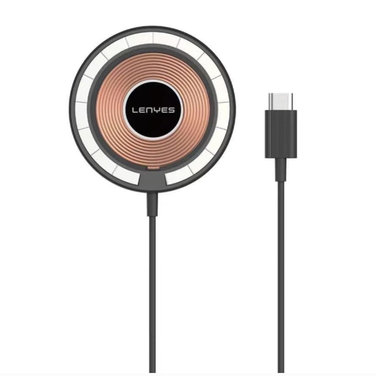 Cargador Inalámbrico Lenyes Pw309 Tipo C 15w Negro