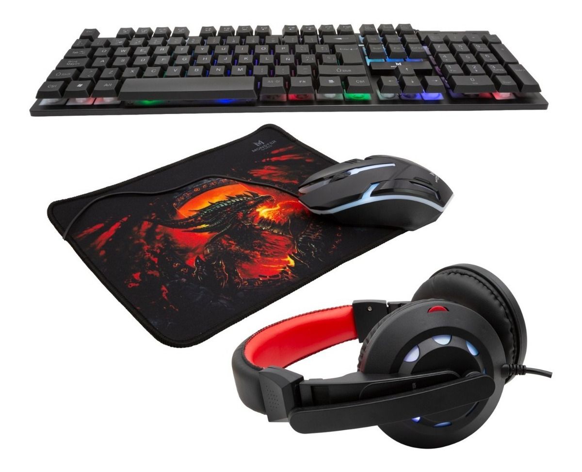 Kit Gamer Monster 4 En 1 Rgb Insertion K4125 Negro – imagen 3