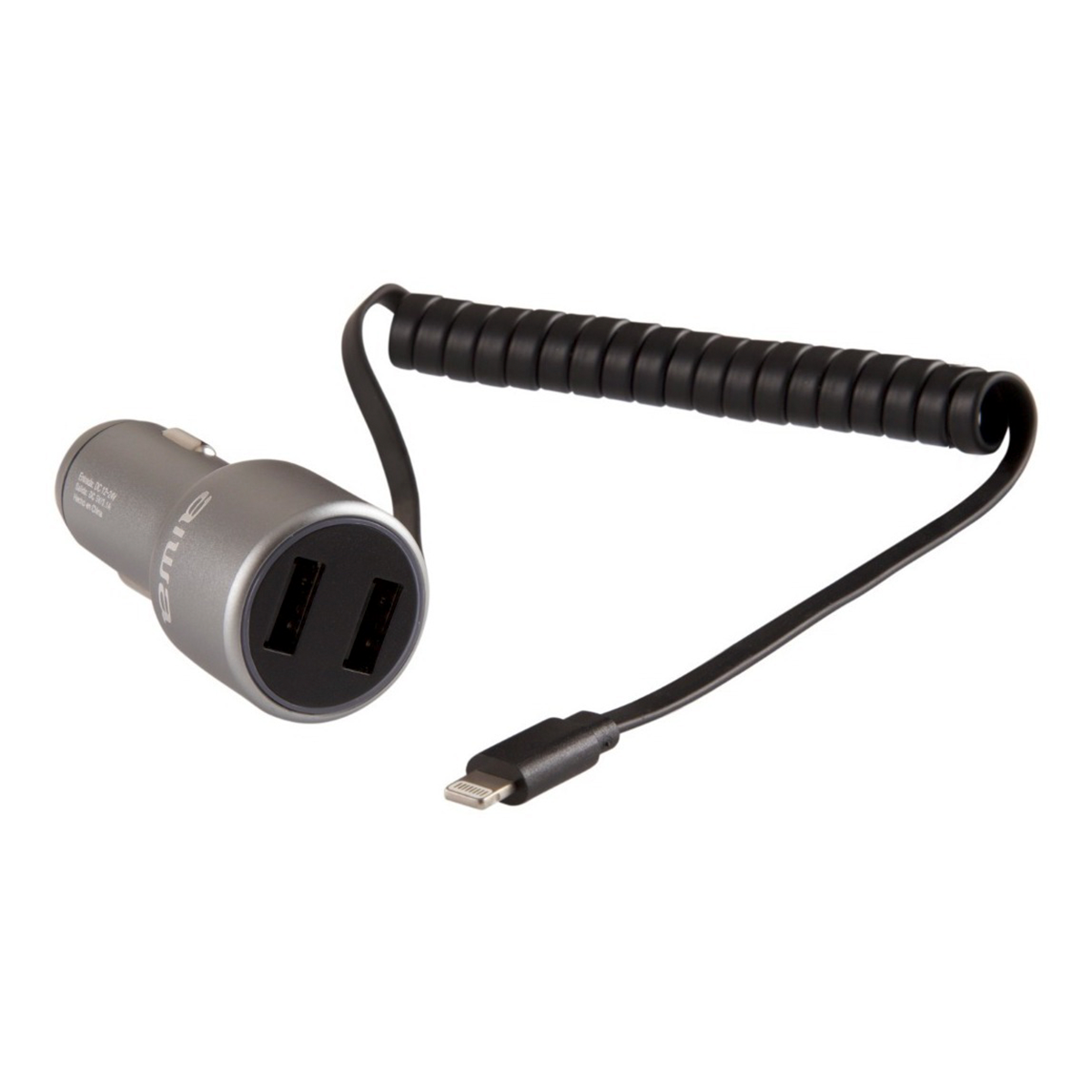 Cargador De Auto Aiwa Usb 3.1a Cable Lightning Iphone Aluminio