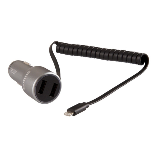 Cargador De Auto Aiwa Usb 3.1a Cable Lightning Iphone Aluminio