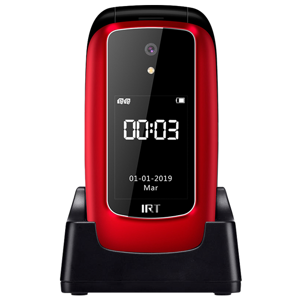 Celular Senior Adulto Mayor Irt 3G Clamshell Pantalla Rojo