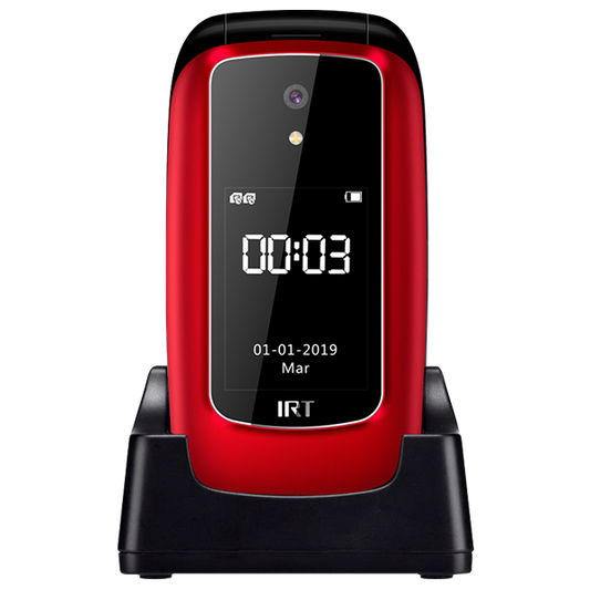 Celular Senior Adulto Mayor Irt 3G Clamshell Pantalla Rojo