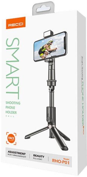 Baston Smart Selfie Tripode Control Led Face Tracking Recci Rho-p01 Negro – imagen 3