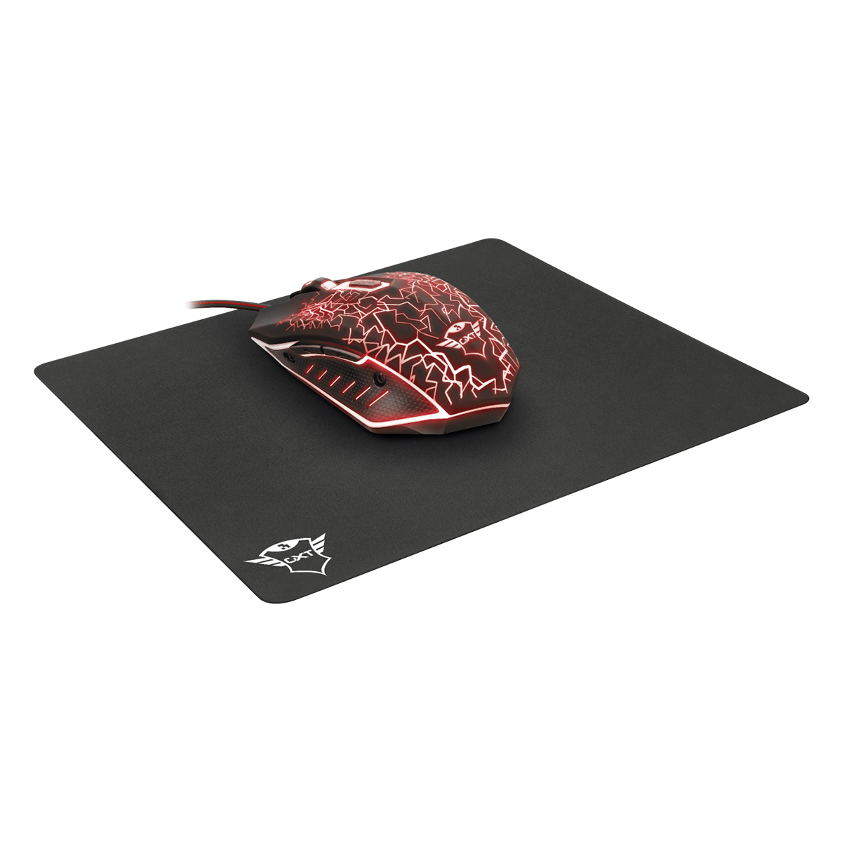 Pack Mousepad Gamer + Mouse Izza Trust Gxt 783 Negro