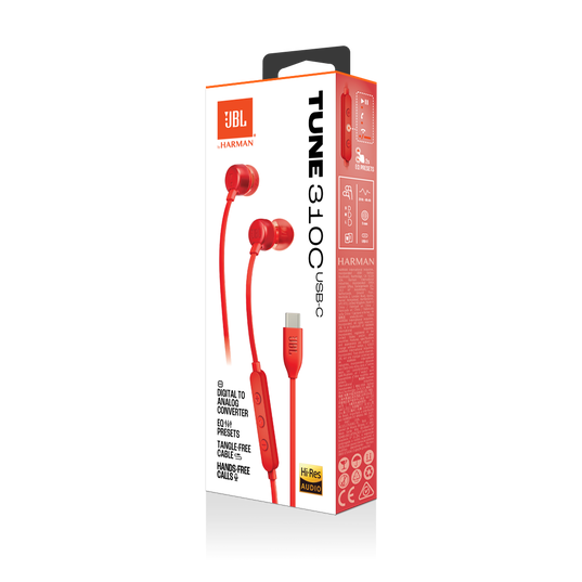 Audífonos In Ear Jbl Tune 310c Tipo C Rojo – imagen 3