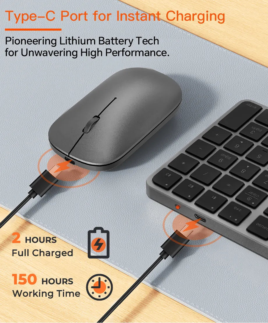 Kit Teclado + Mouse Inalámbrico Meetion iKey C230 Dual 2.4G + Bluetooth Negro - vista 2