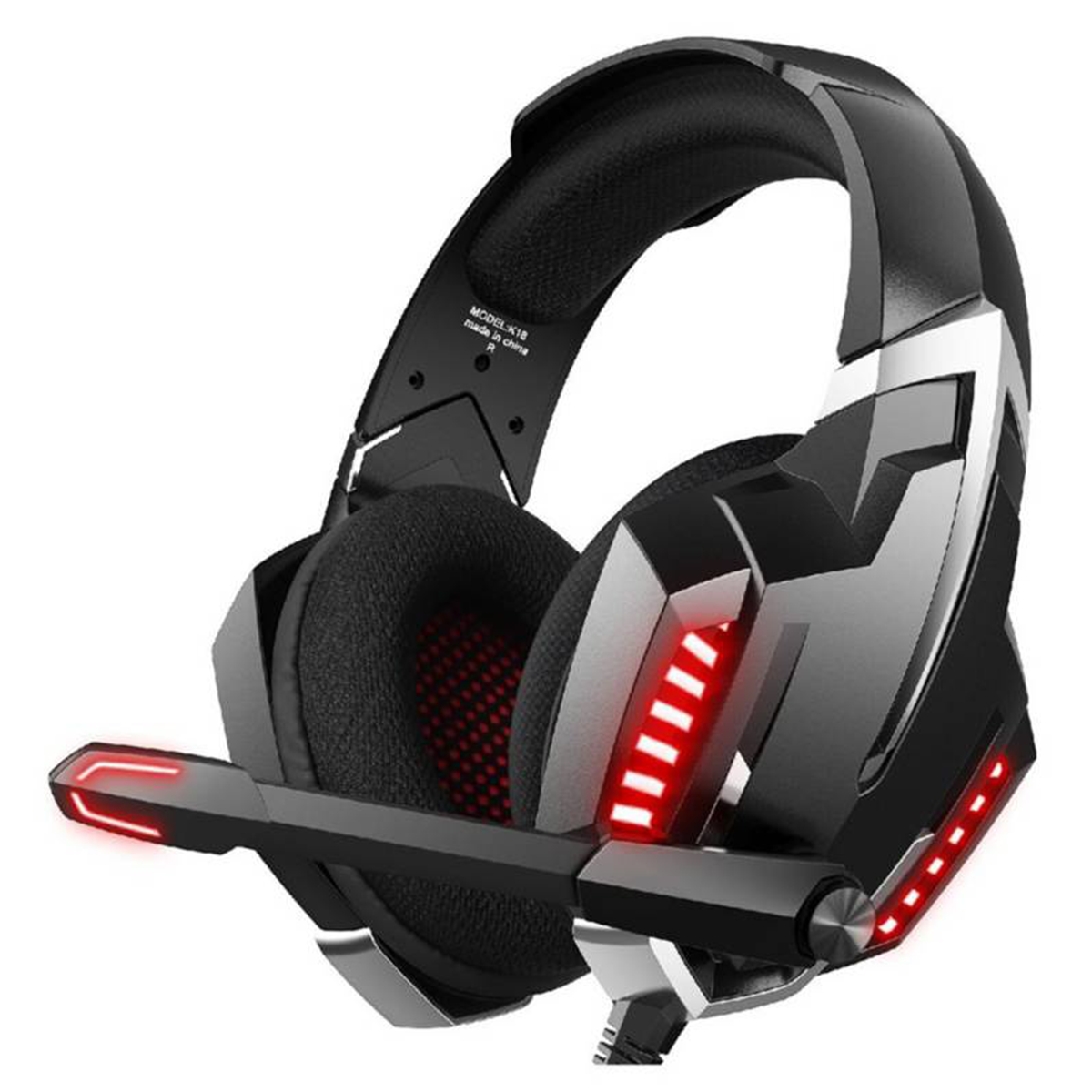 Audífonos Gamer Onikuma K18 Pc Ps4 Xbox Switch Negro Rojo