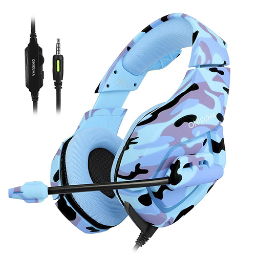 Audífonos Gamer Onikuma K1-B Pc Ps4 Xbox Camu Azul