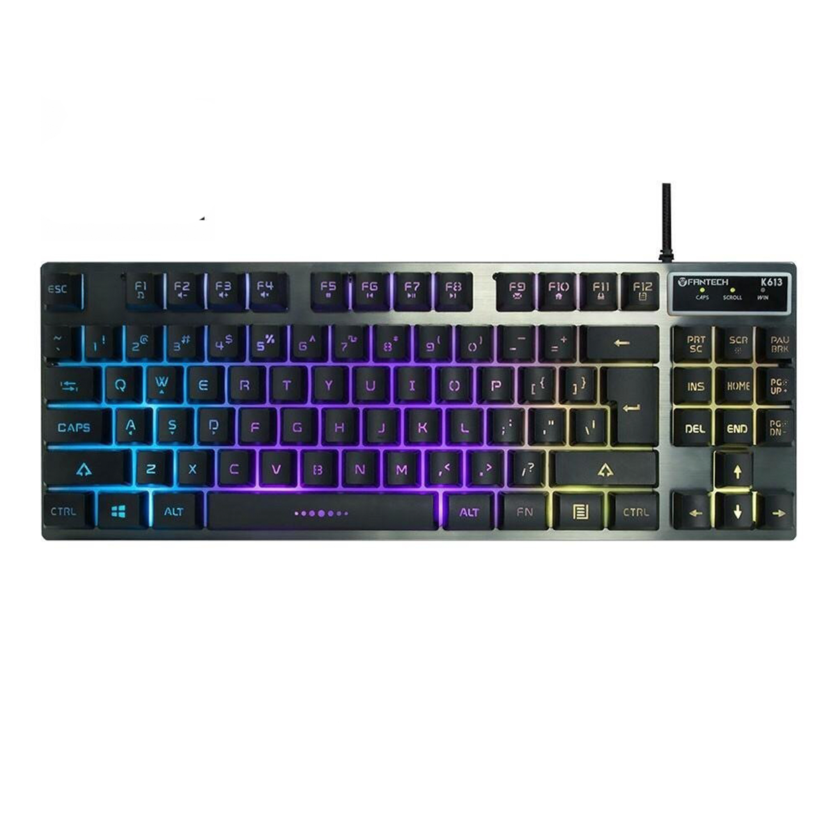 Teclado Gamer Fantech Fighter Tkl K613 Rgb Negro