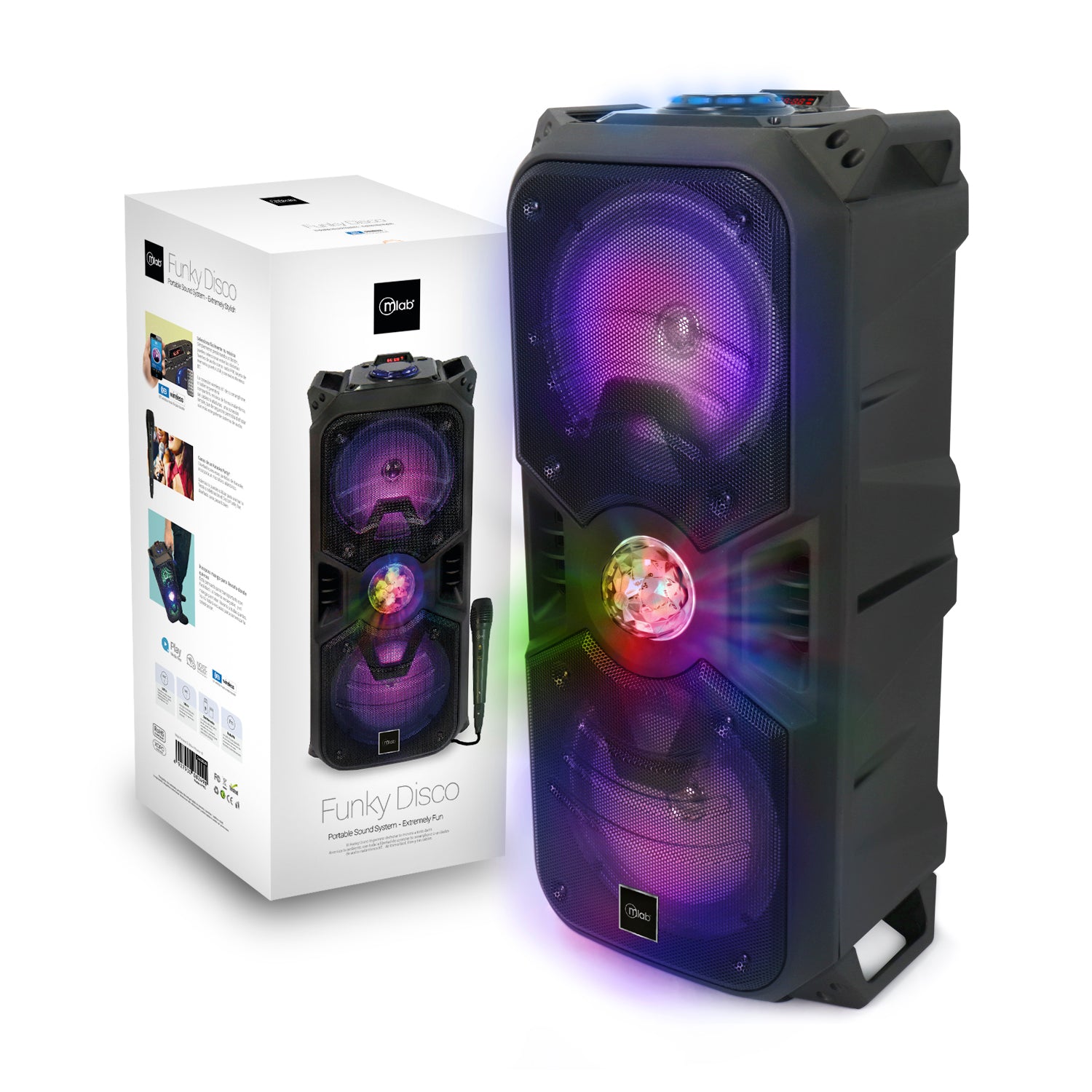 Parlante Bluetooth Microlab FunkyDisco + Microfono Mod 8251 Negro – imagen 3