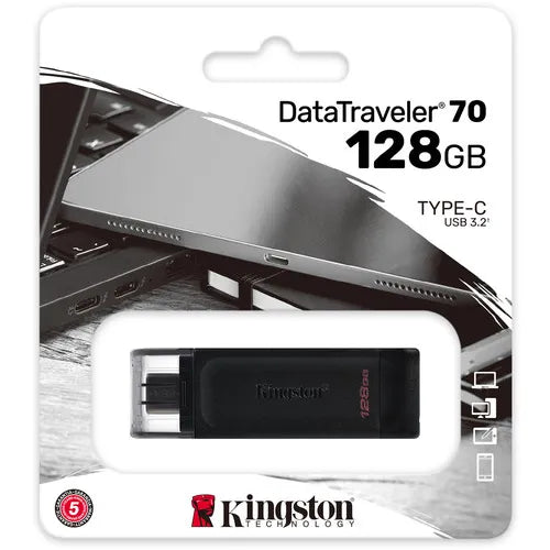 Pendrive Kingston Datatraveler 70 Dt70 128 Gb Usb 3.2 Negro – imagen 2