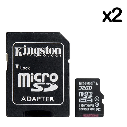 Micro Sd 32 Gb Pack 2 Unidades + Adaptador Kingston