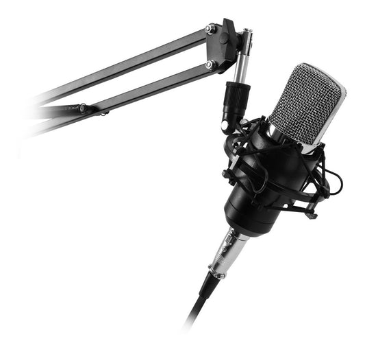 Kit Micrófono Studio Streaming + Antipop + Soporte + Stand Philco Negro
