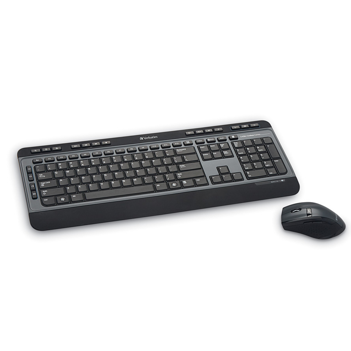 Kit Teclado Y Mouse Verbatim Inalambrico Multimedia Negro