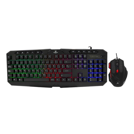 Kit Gamer Teclado y Mouse Monster Initiation Rgb Negro