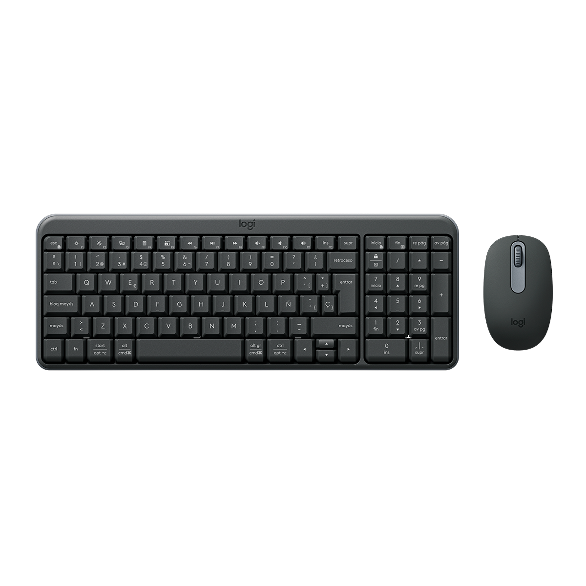 Combo Teclado y Mouse Bluetooth Logitech Compact Mk250 Color Negro