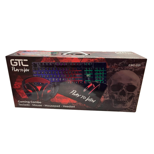 Kit Gamer 4 en 1 Gtc 021 Teclado + Mouse + Audífonos + Mousepad