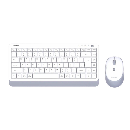 Kit Teclado + Mouse Mini Inalambrico Dual 2.4g + Bluetooth Meetion Mini 5000 Blanco