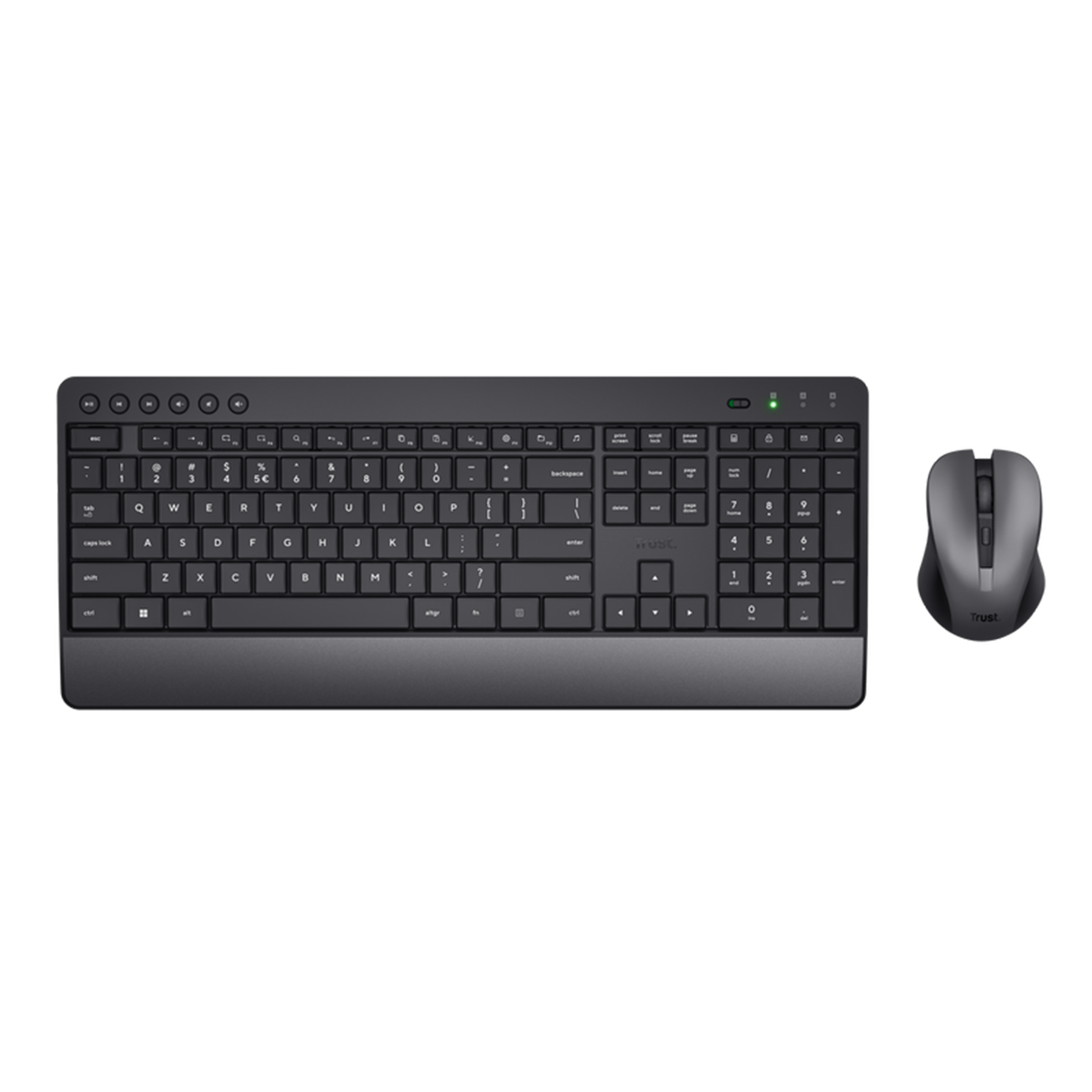 Kit Teclado y Mouse Trust Trezo Deskset Eco Inalambrico Negro