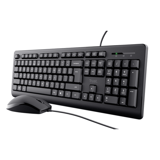 Kit Teclado + Mouse Con Cable Trust Primo Negro