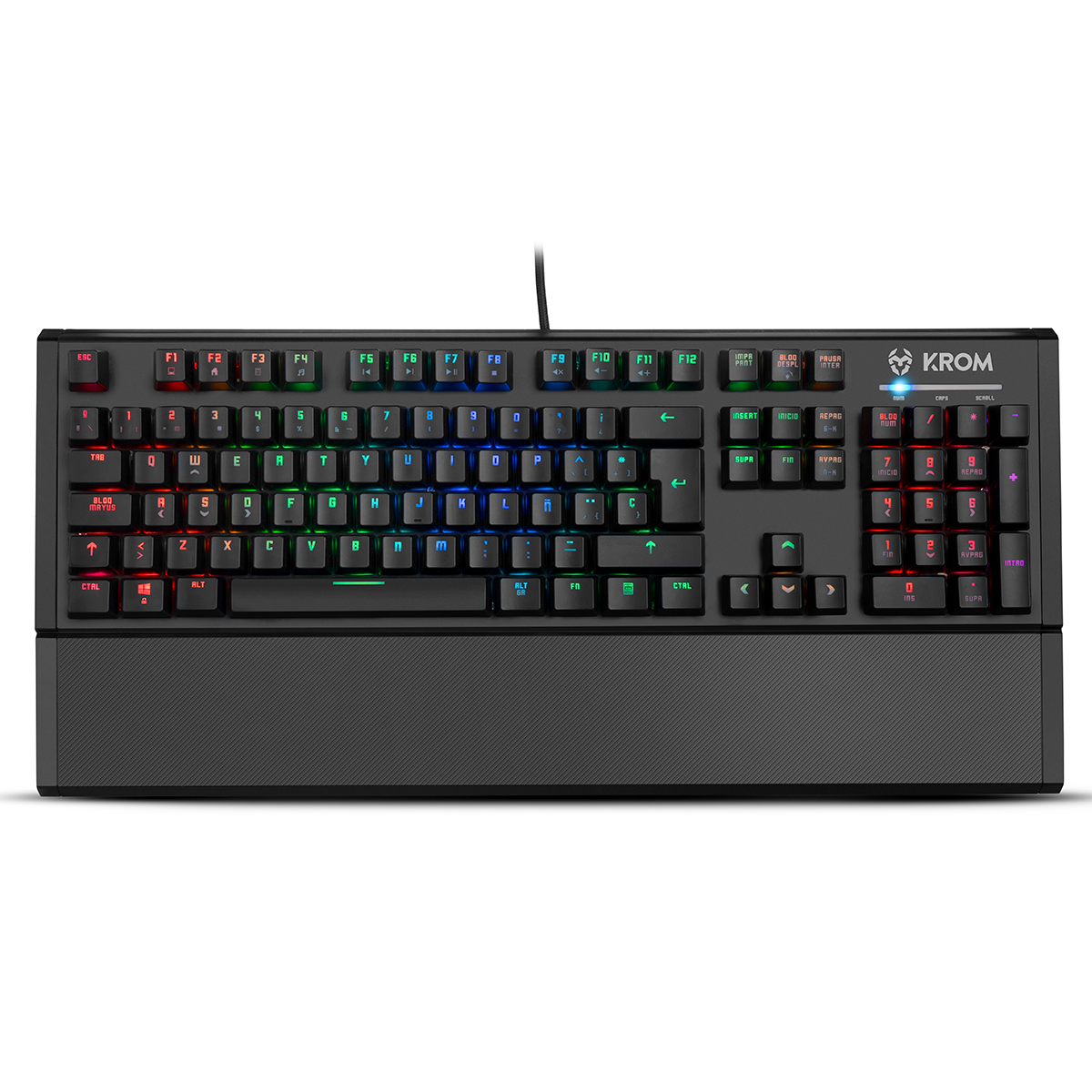 Teclado Gamer Mecanico Krom Kempo Rgb Negro