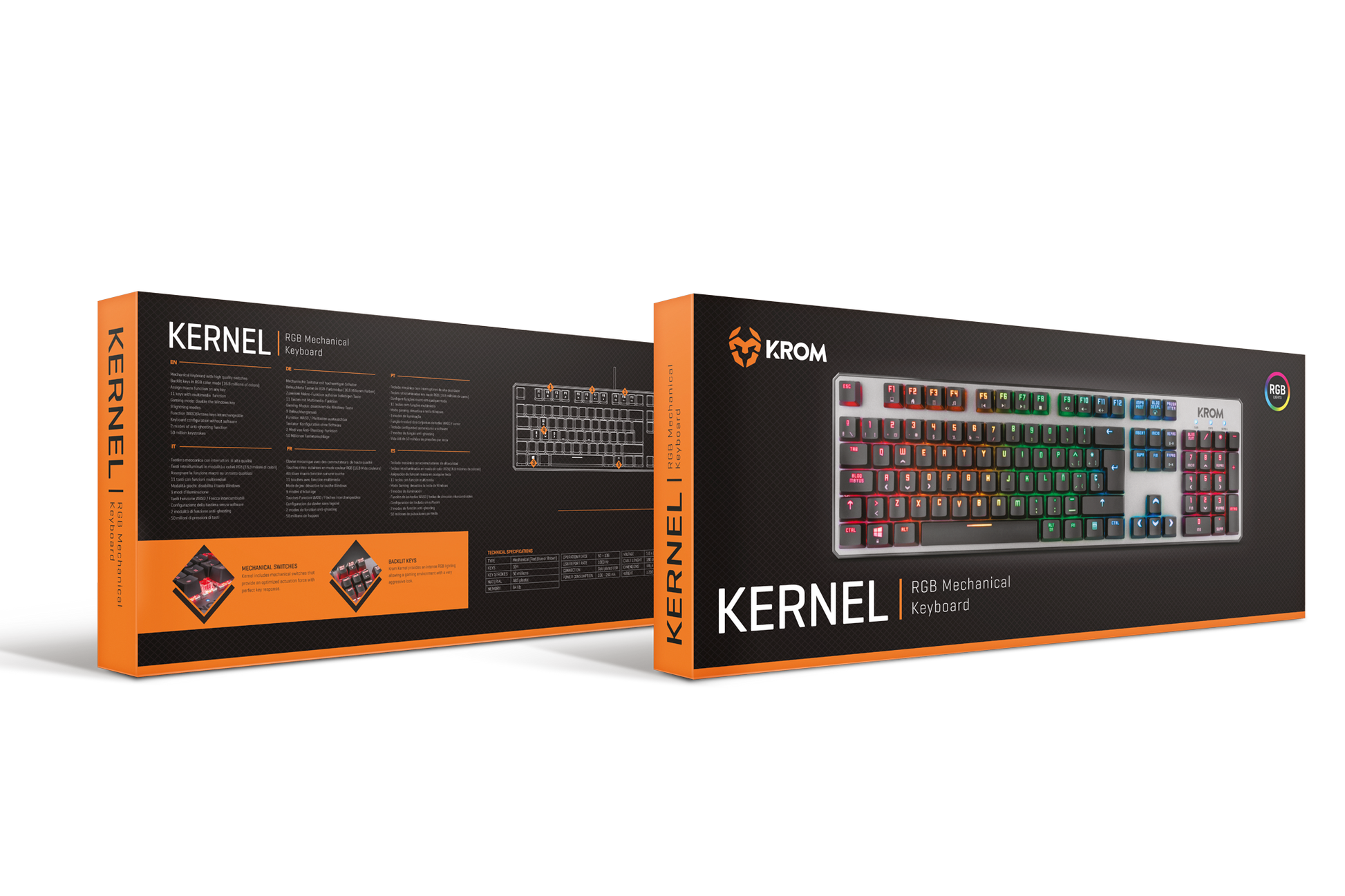 Teclado Gamer Mecánico Krom Kernel Rgb Negro – imagen 2