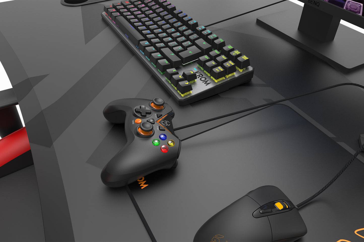 Control Joystick Usb Krom Key Wired Pc Ps3 Negro – imagen 2