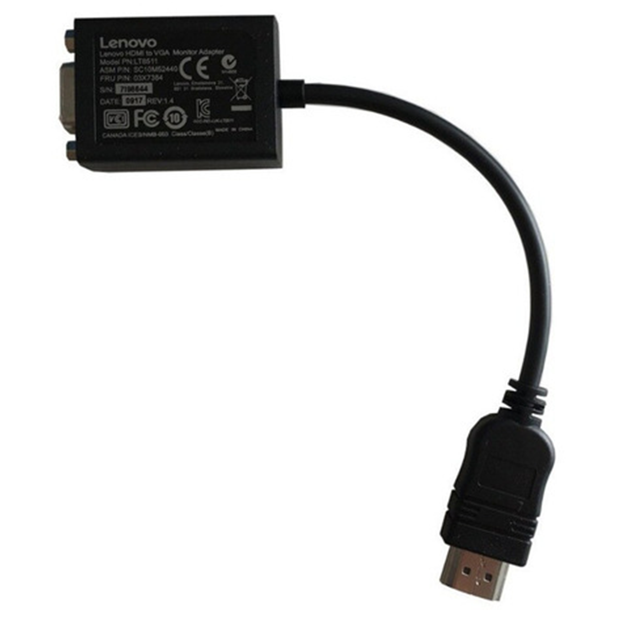 Adaptador Hdmi A Vga lenovo Negro