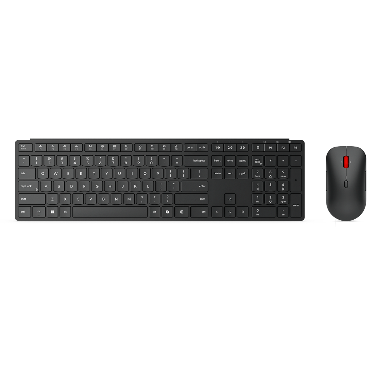 Kit De Teclado Y Mouse Dual Inalámbrico Bluetooth Lenovo Pro 6000 Negro